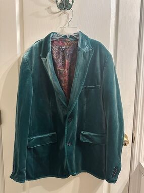 INC Dark Green Velvet Sport Coat Slim Fit